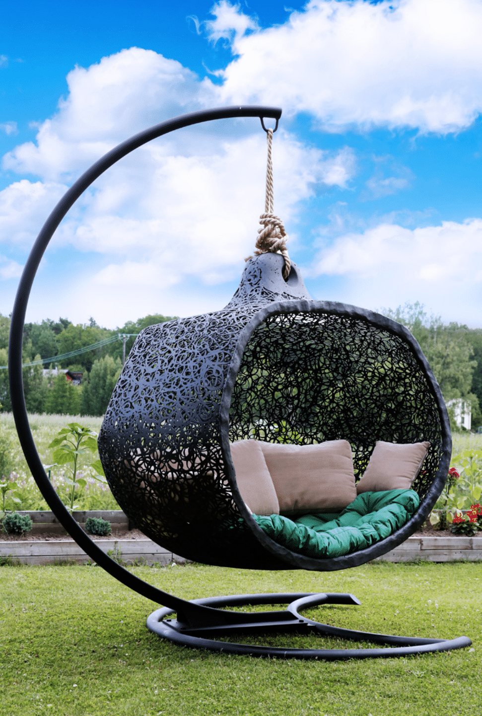 Walnut Hanging Nest Chair Luxury Lava Patio Furniture Mauna Sway