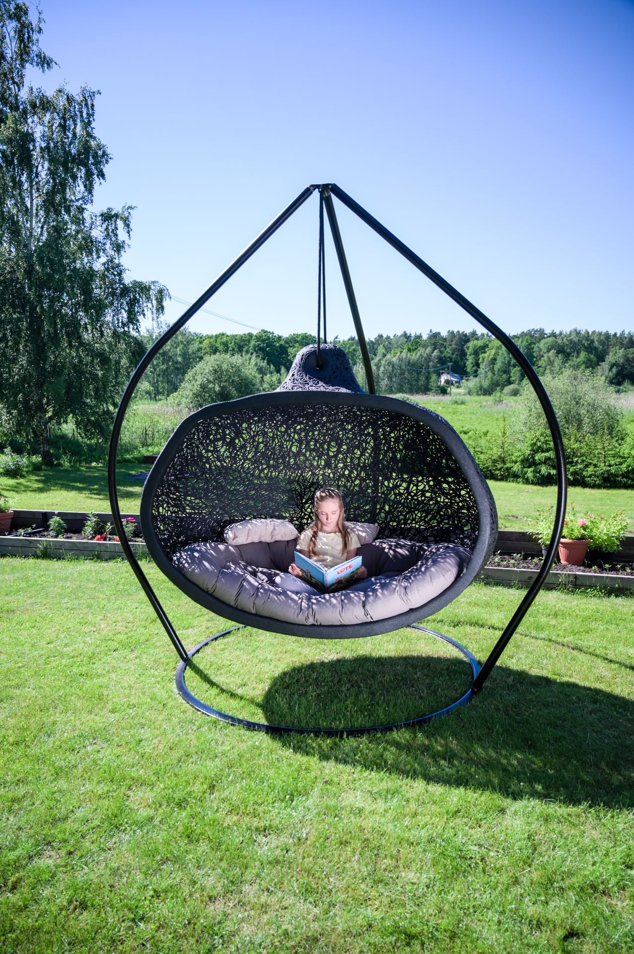 Walnut Hanging Nest Chair