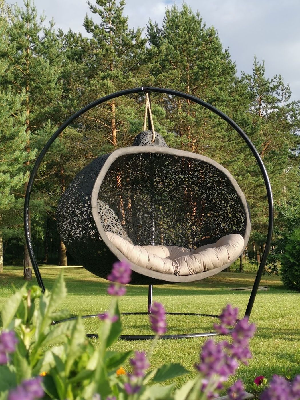 Walnut Hanging Nest Chair