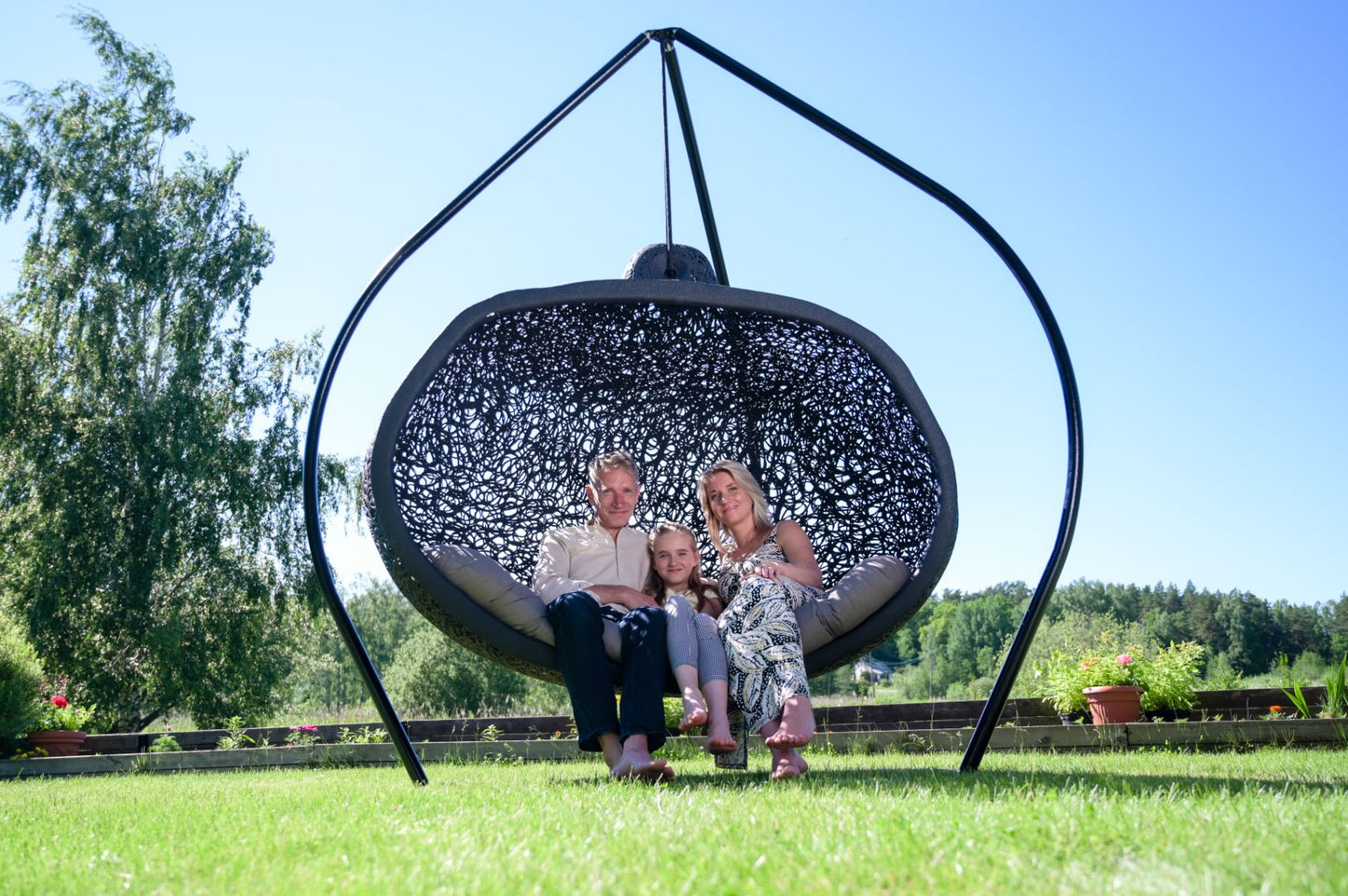 Walnut Hanging Nest Chair